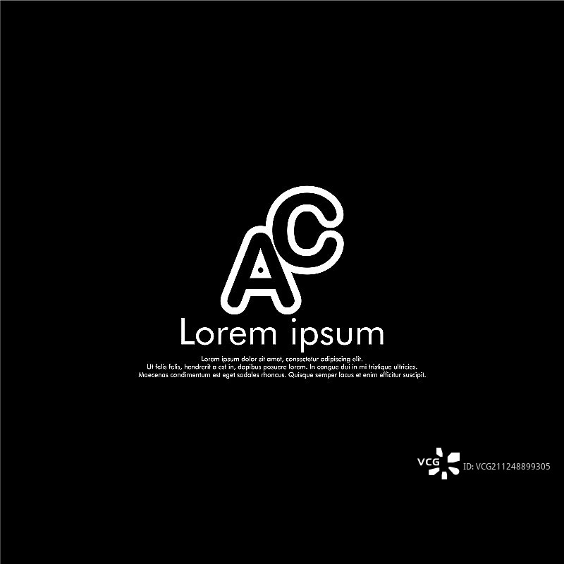 Ac最初抽象的标志概念为您的公司图片素材