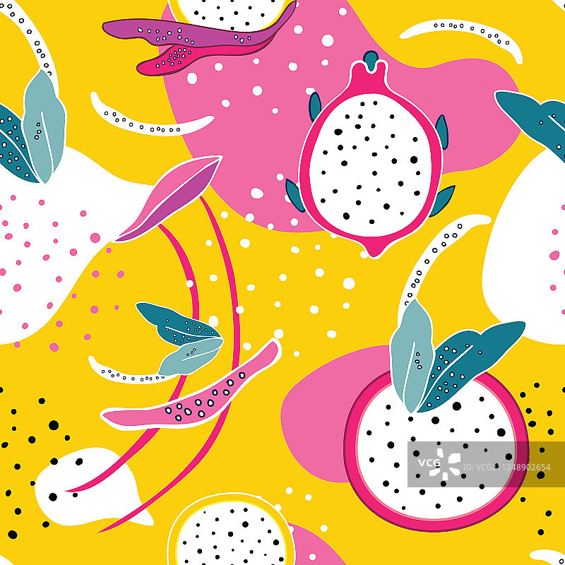 色彩鲜艳的异域热带水果火龙果图片素材