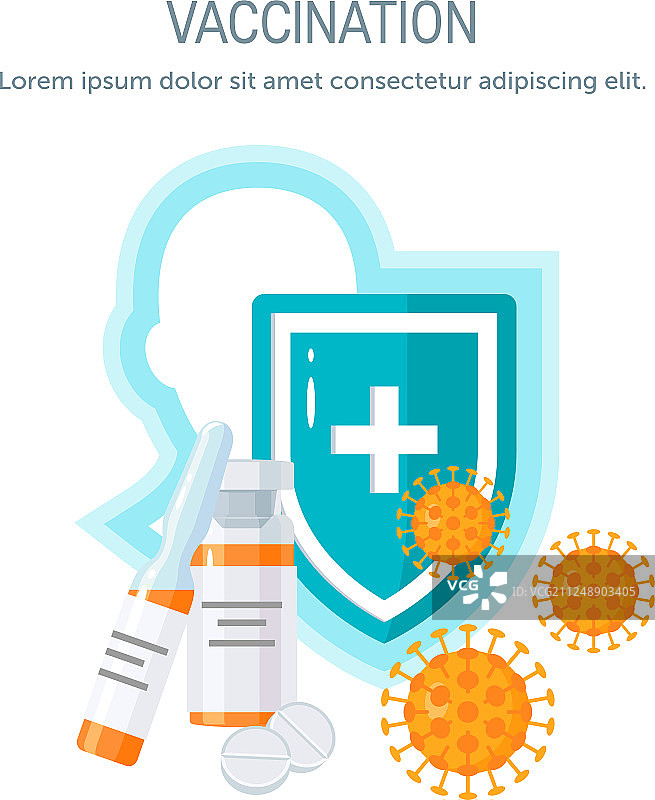 扁平风格的疫苗接种概念图图片素材