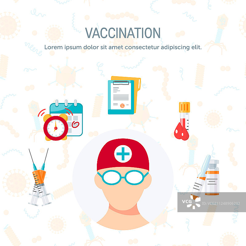 扁平风格的医疗用品概念图片素材