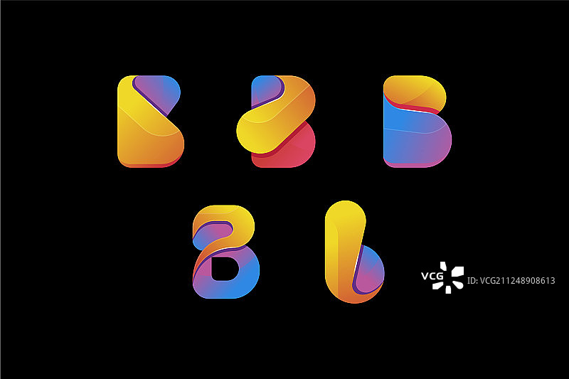 创意彩色字母B Logo合集图片素材