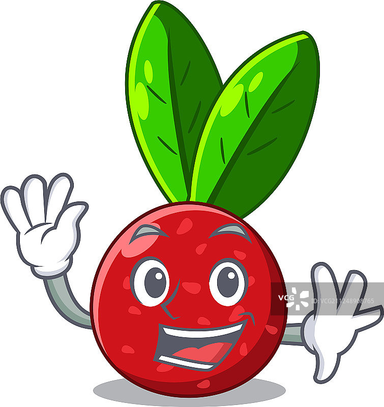 在盘子上挥舞的杨梅切片拟人图片素材