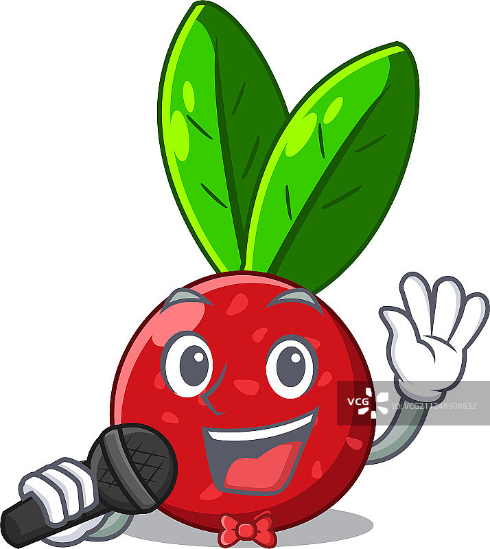 卡通冰箱里唱歌的水杨梅果图片素材