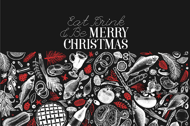 圣诞晚餐设计模板图片素材