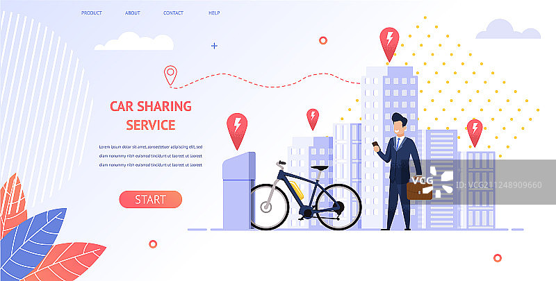 商人租用电动自行车旅行图片素材