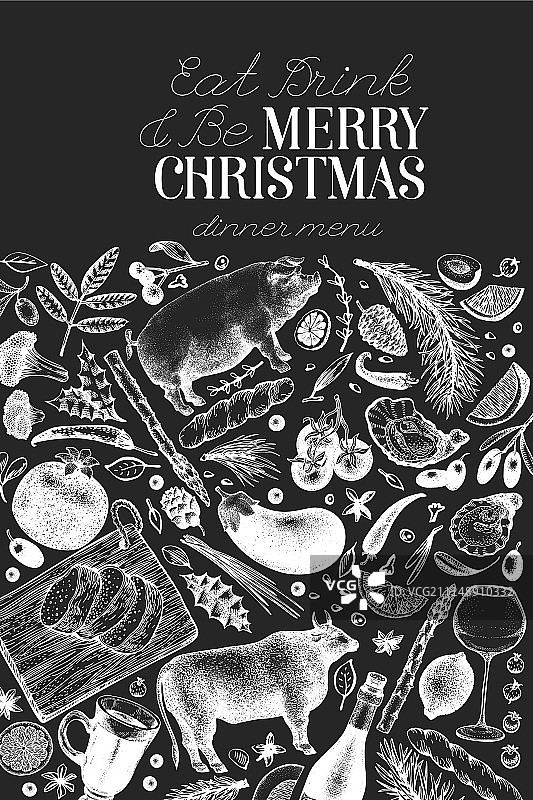 圣诞晚餐设计模板图片素材