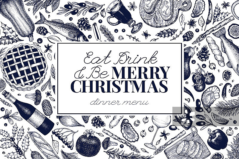 圣诞晚餐设计模板图片素材