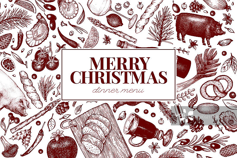 圣诞晚餐设计模板图片素材