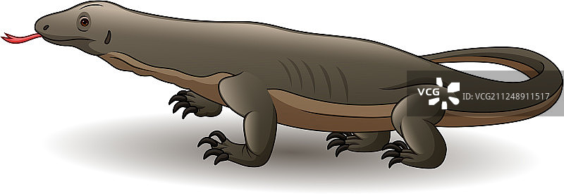 白色背景上的卡通科莫多龙图片素材