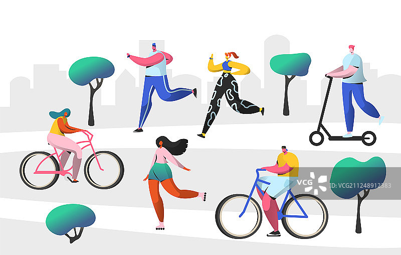 在公园里户外活动的活力人士图片素材