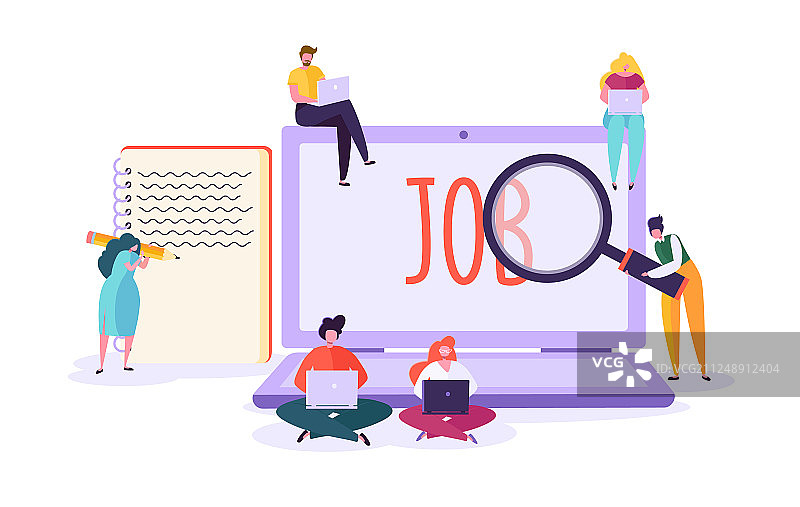 职位搜索候选人概念笔记本电脑图片素材