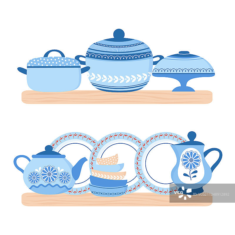 陶瓷炊具蓝色瓷碗图片素材