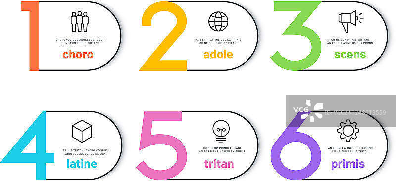 步骤信息图，6个选项，商业时间轴图片素材