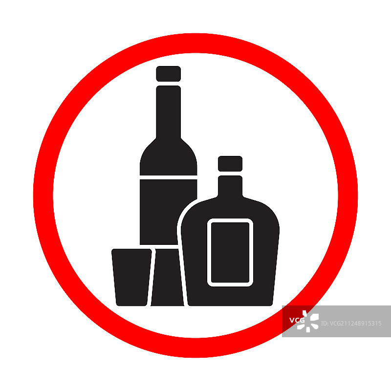 酒精饮料瓶黑色剪影标志图片素材
