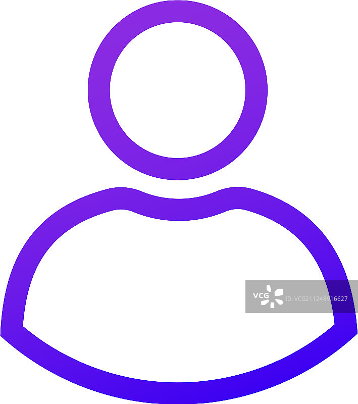 紫色渐变线性细紫色用户图标图片素材