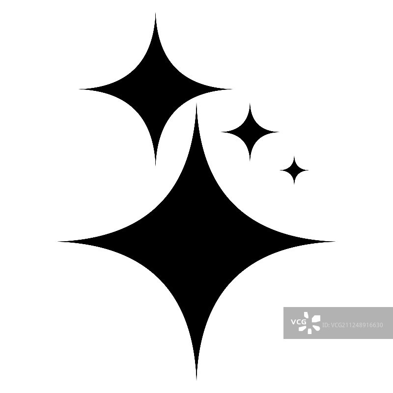 闪耀的星星光芒图标图片素材