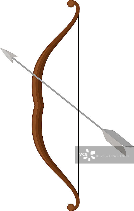 灰色钢箭木弓武器图片素材