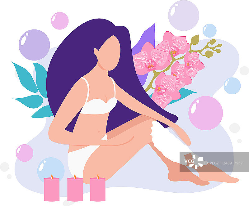 拿着剃须刀刮胡子的女孩图片素材