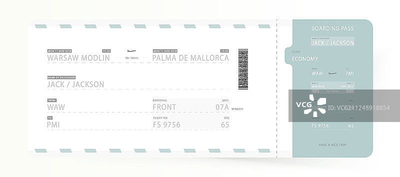 航空公司登机牌模板图片素材