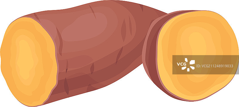 两半切开的素食红薯图片素材