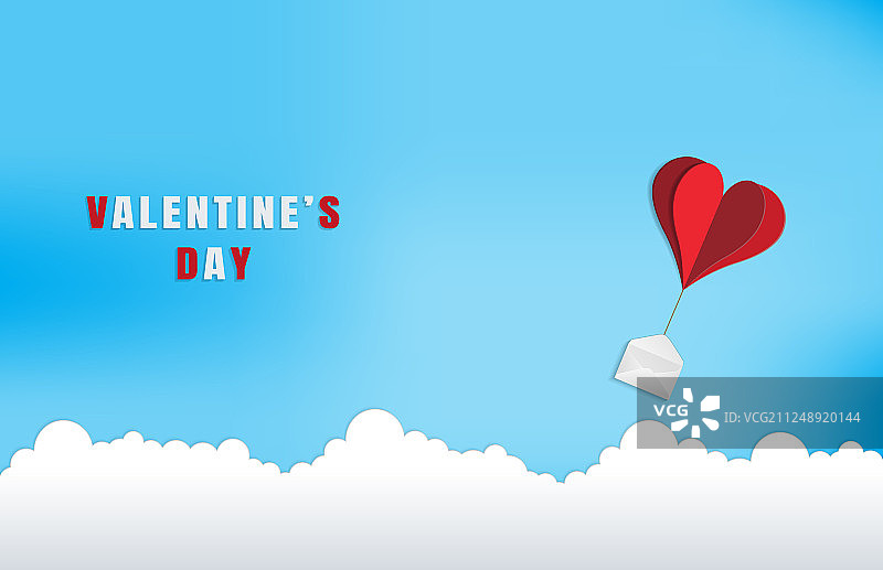 爱与情人节，折纸红色心形图片素材