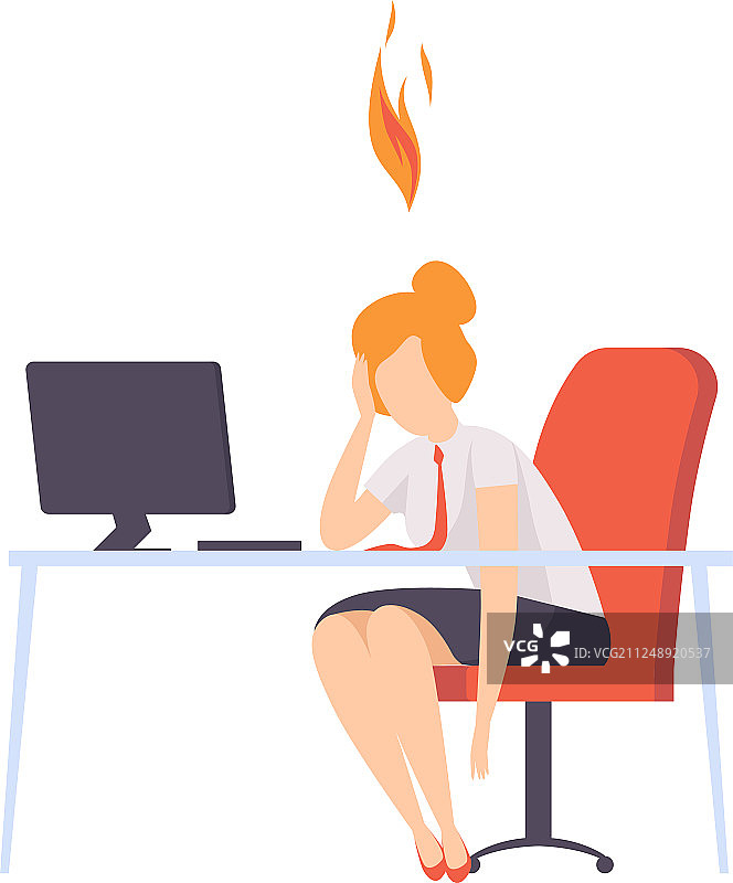 在工作场所疲惫的女人图片素材