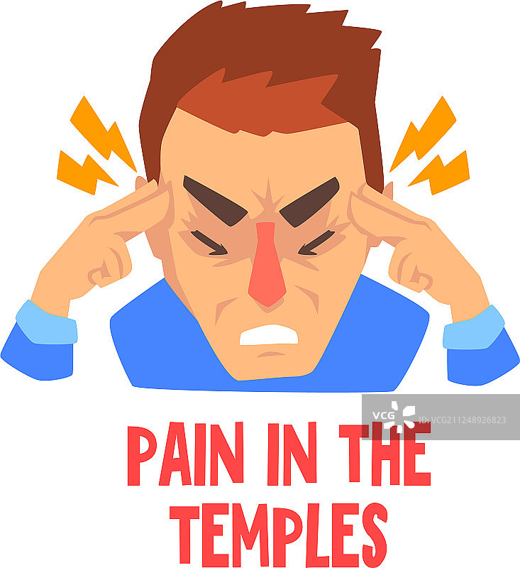 男子太阳穴疼痛图片素材