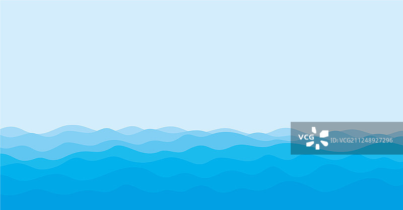 蓝色波浪海景图片素材