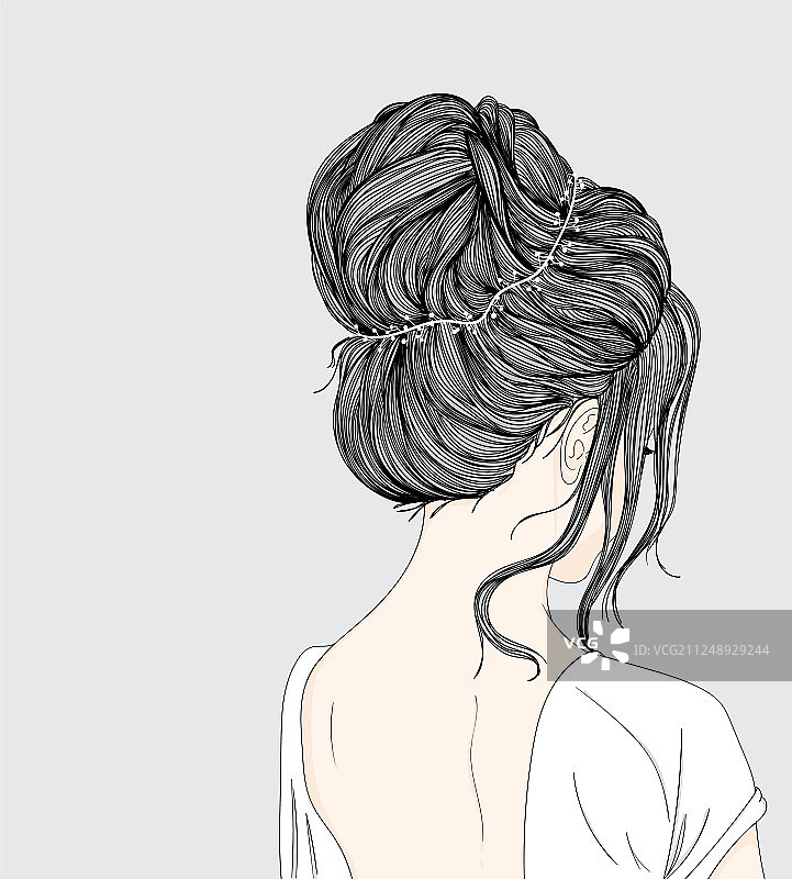 她在婚礼上等待新郎图片素材