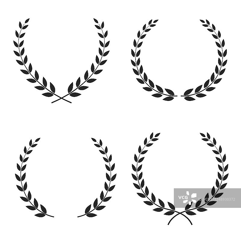 不同形状的月桂花环合集图片素材