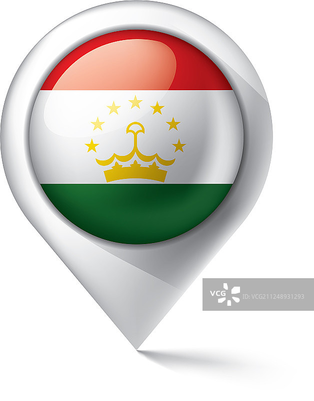 塔吉克斯坦国旗上有白色图片素材