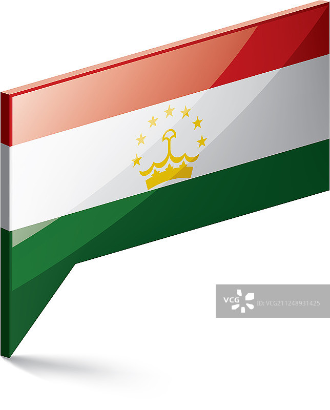 塔吉克斯坦国旗上有白色图片素材