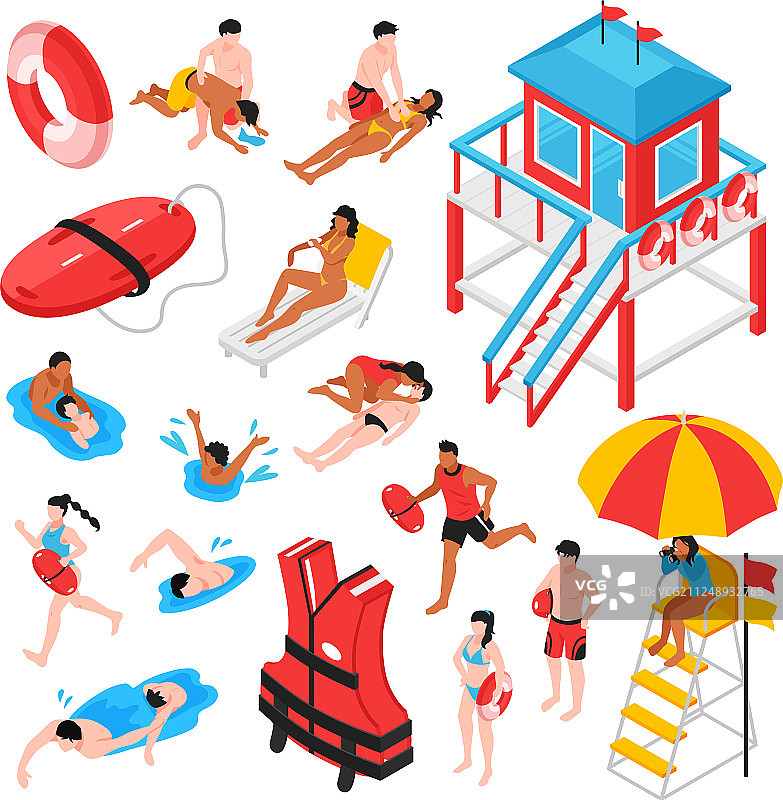 海滩救生员2.5D素材图片素材