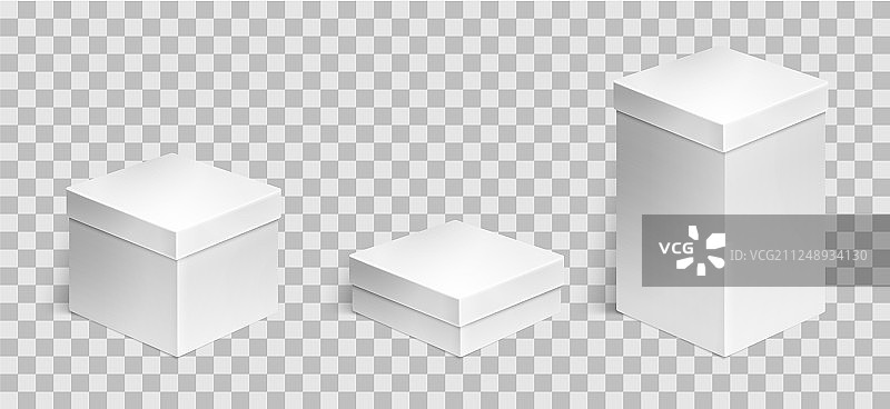透明背景上的纸板箱模型图片素材