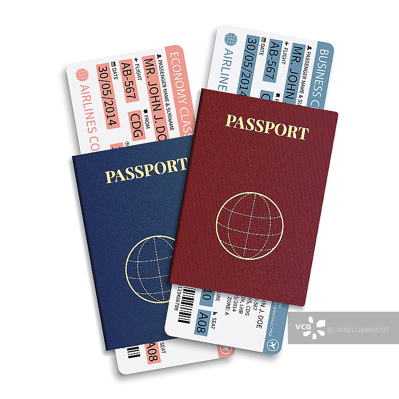 航空公司乘客和行李登机牌图片素材