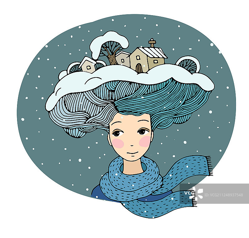 雪之女王与有趣的女孩图片素材