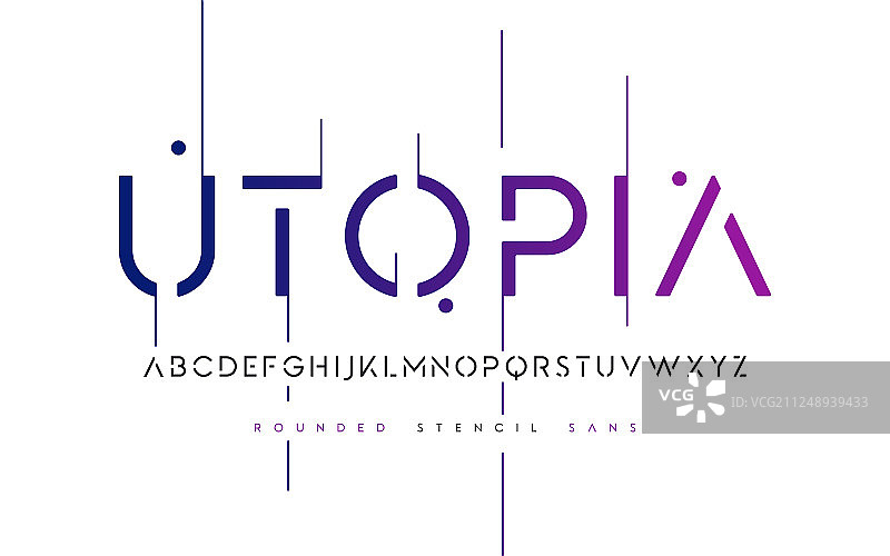 圆形模版无衬线大写字母图片素材