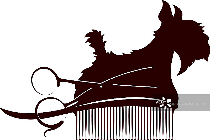 狗剪刀和梳子图片素材