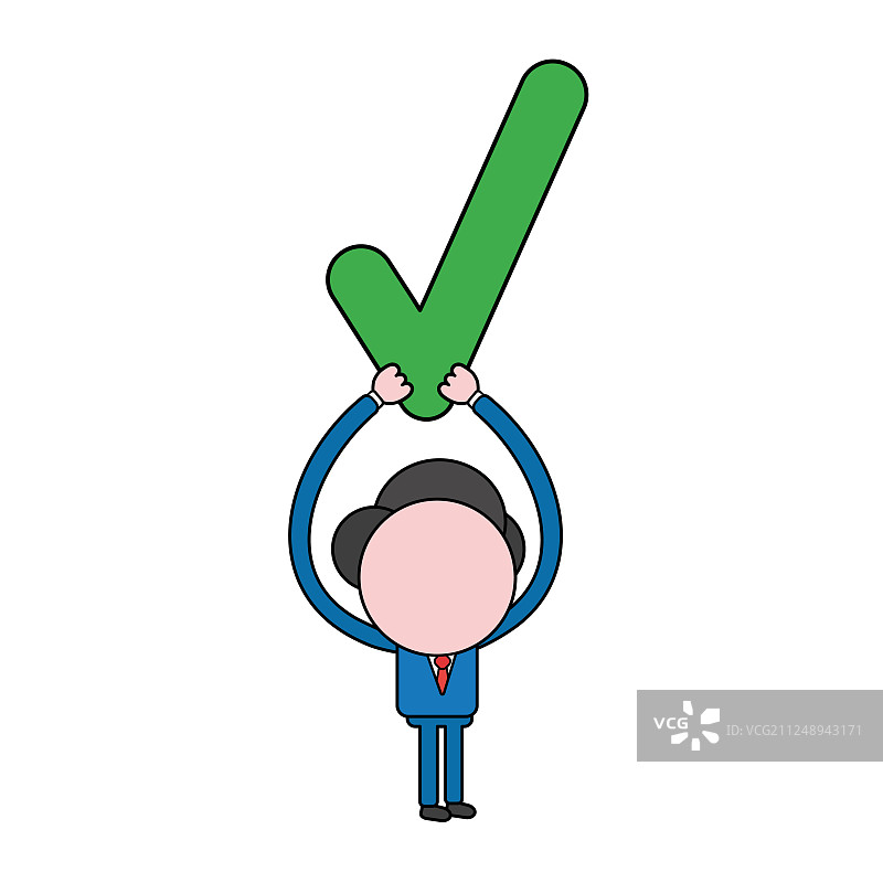 举起复选标记的商人图片素材