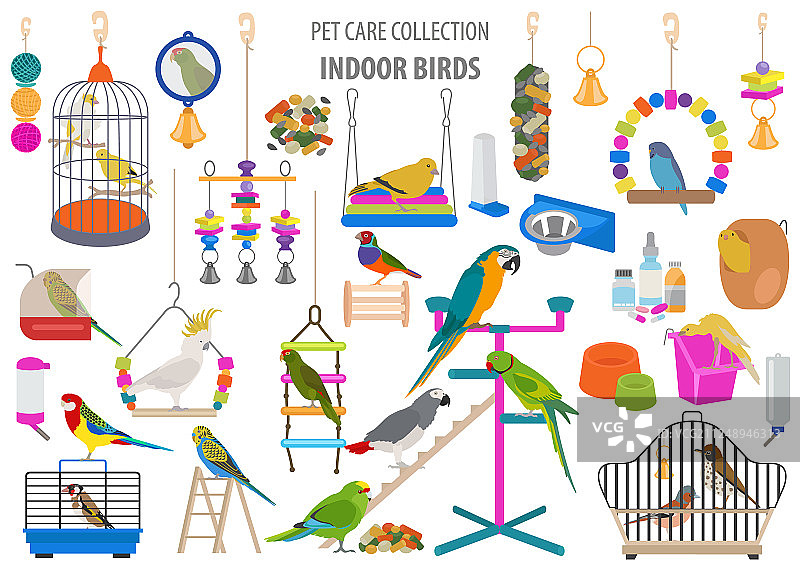 宠物电器图标集扁平风格图片素材