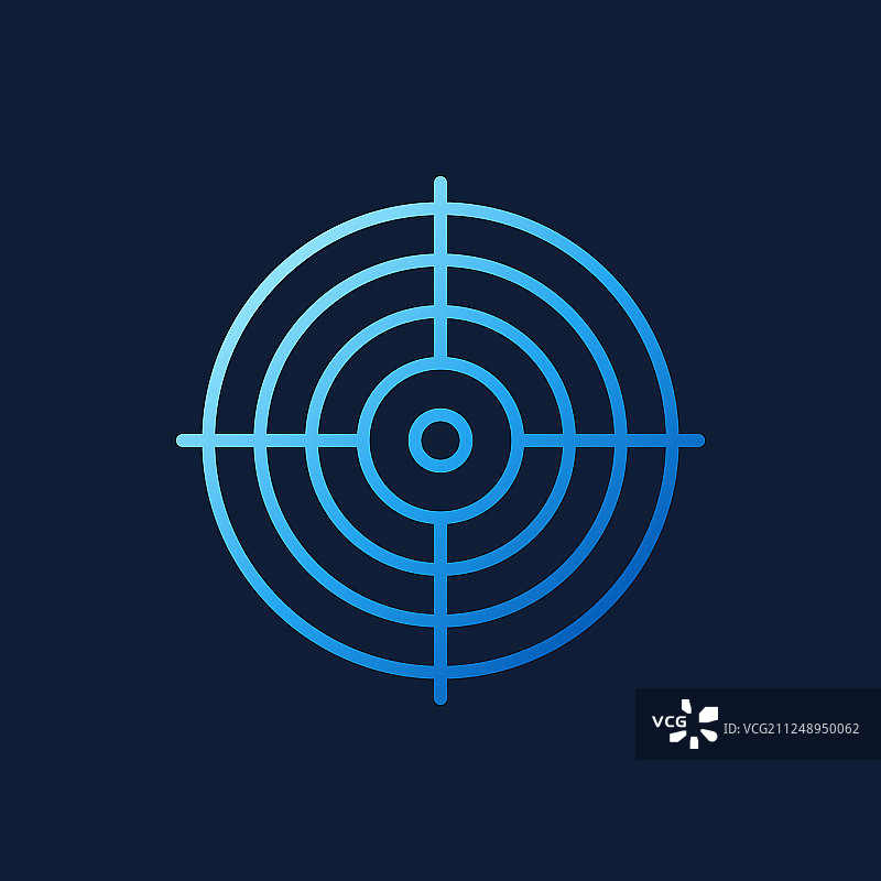 轮廓风格的十字线蓝色图标图片素材