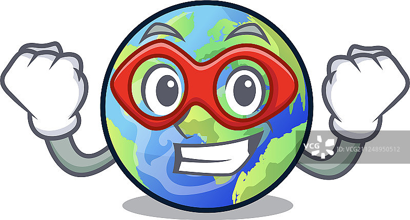 卡通超级英雄地球吉祥物图片素材