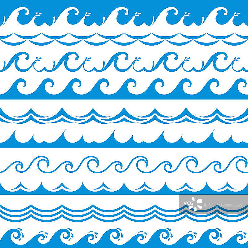 海浪边框无缝海洋风暴潮汐波浪图片素材