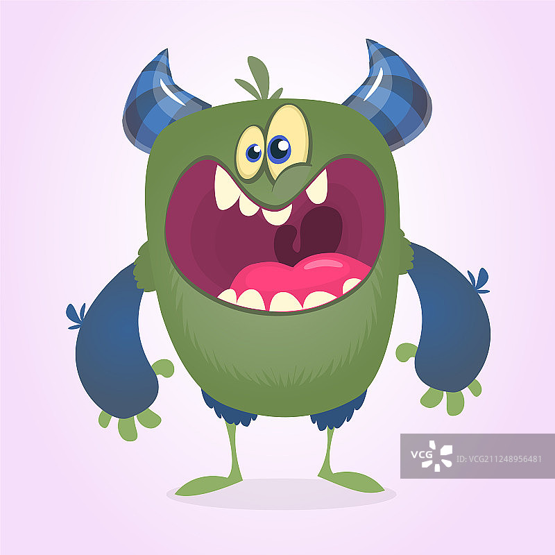 愤怒的卡通可爱怪物图片素材