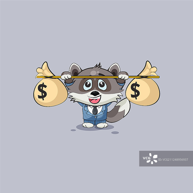 狼贴纸表情符号举起杠铃袋图片素材