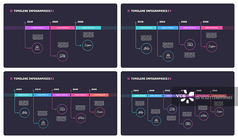 细线时间轴简约信息图概念图片素材