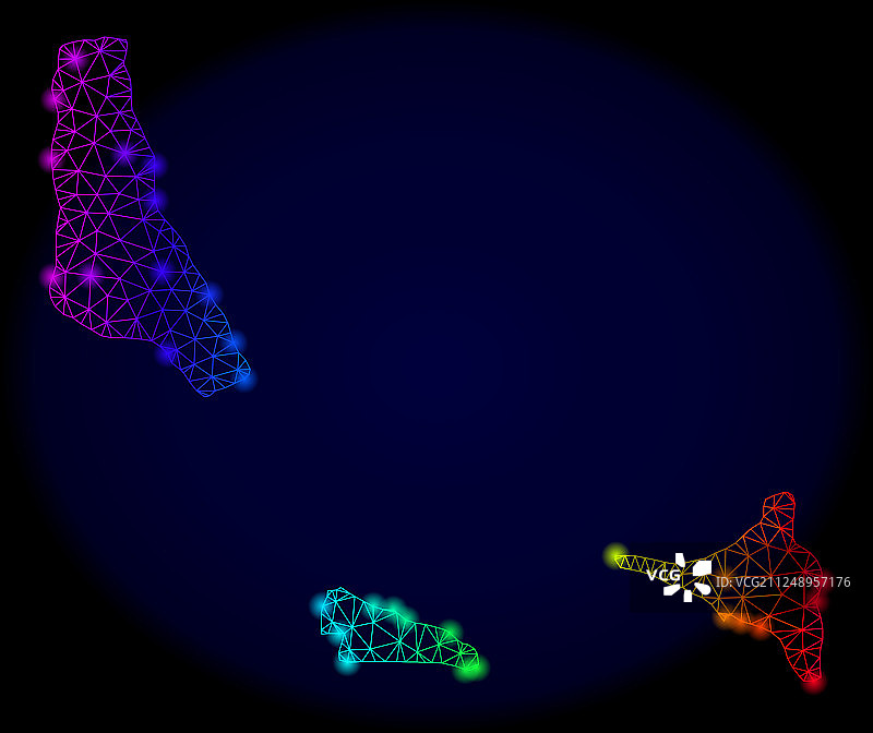 科摩罗多边形2D光谱网格地图图片素材
