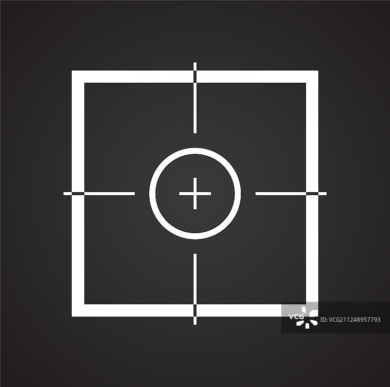 黑色背景上的目标图标集图片素材