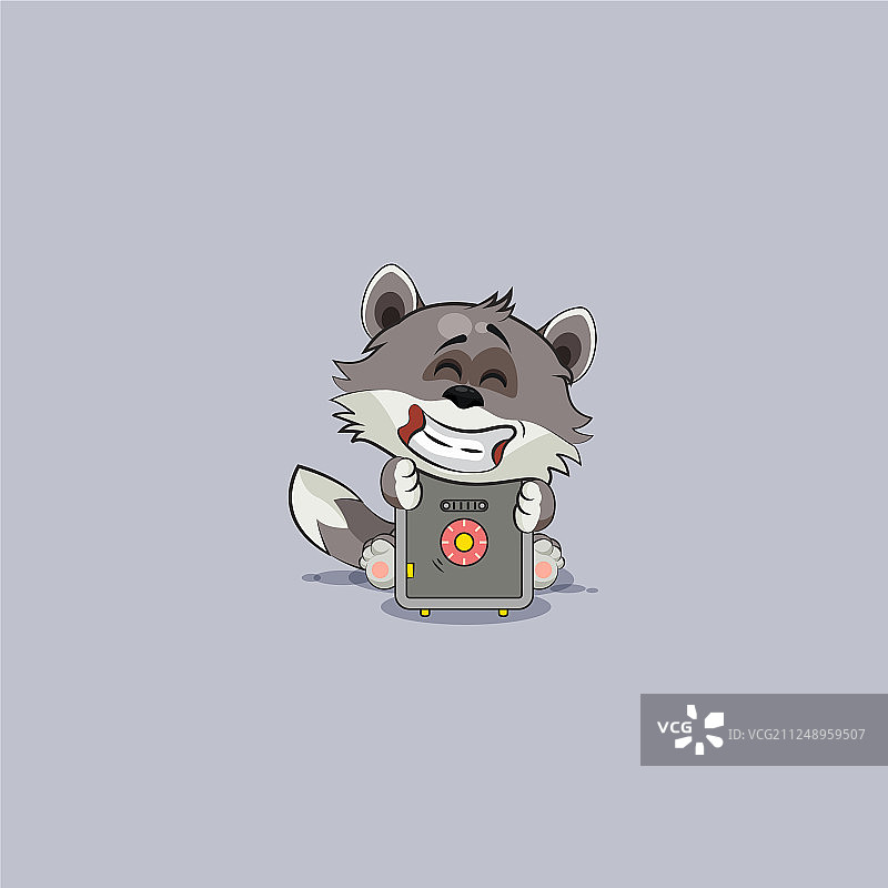 小狼幼崽拥抱金钱安全表情贴纸图片素材