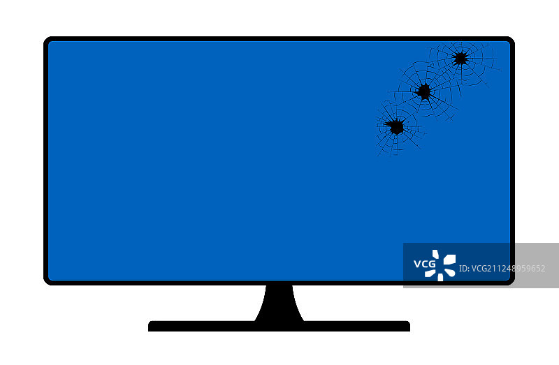 电脑屏幕上的弹孔图片素材